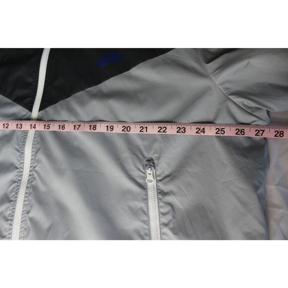 Nike Windbreaker Jacket Mens XXL Gray Black Colorblock Full Zip Hood - Picture 10 of 11